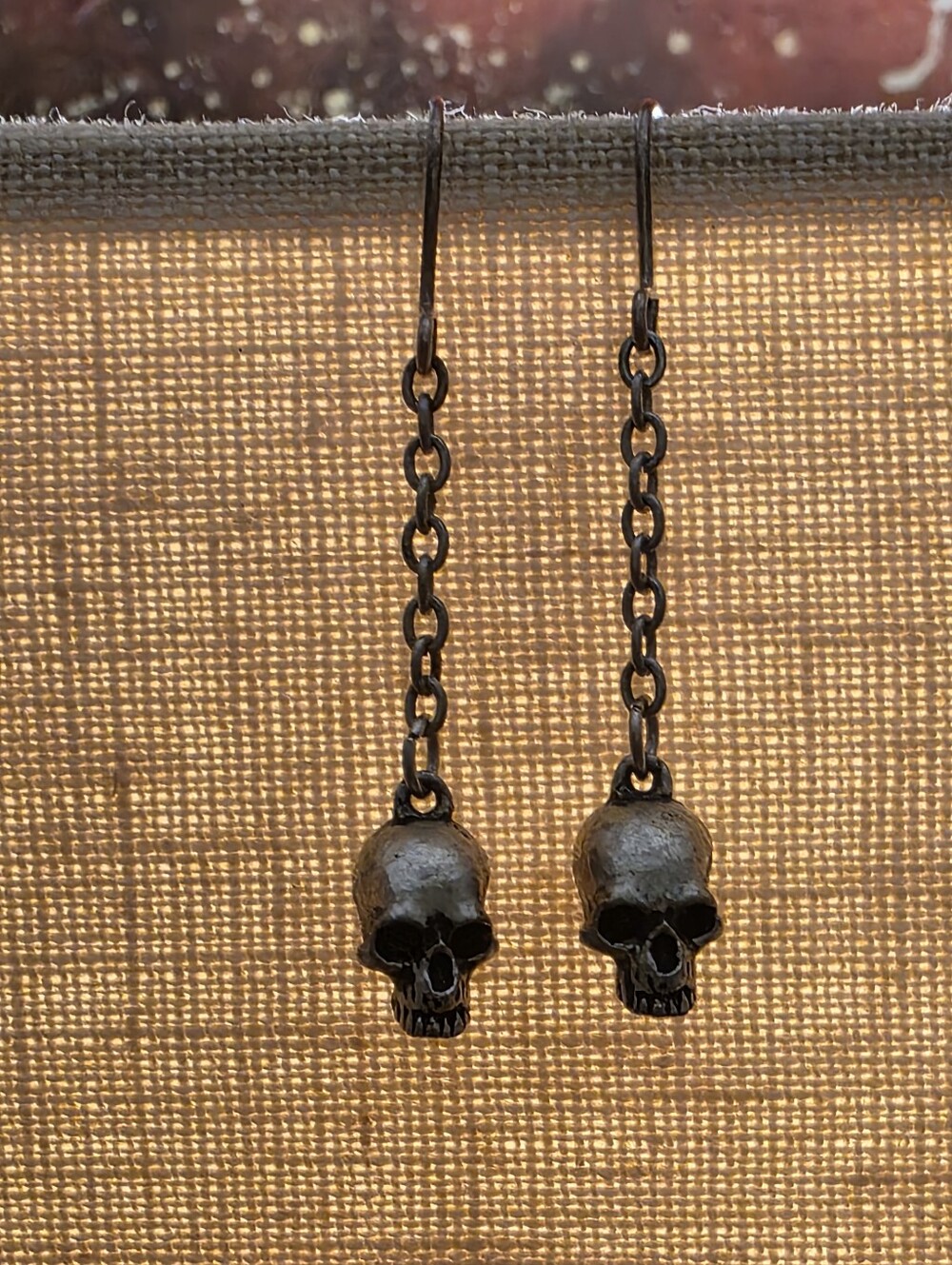 Black Skull Dangle Earrings - Jewelry